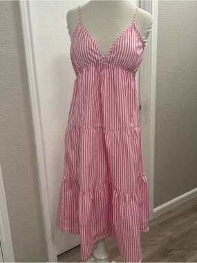 Karlie Pink and White Striped Sundress